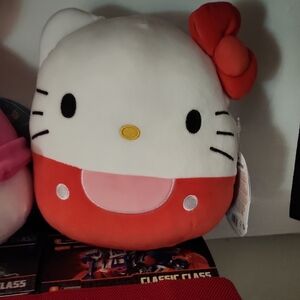 Hello Kitty 8" Squishmallow Plush Toy with Red Bow